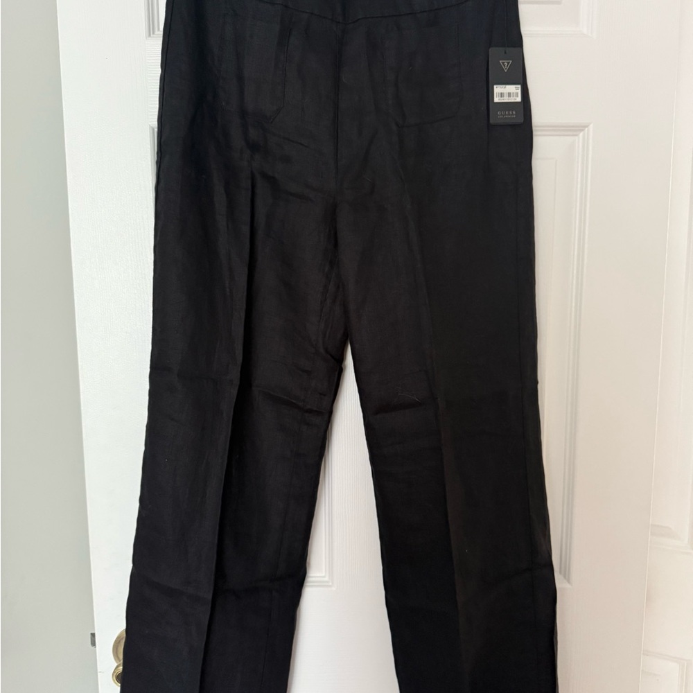 New Guess black linen pants